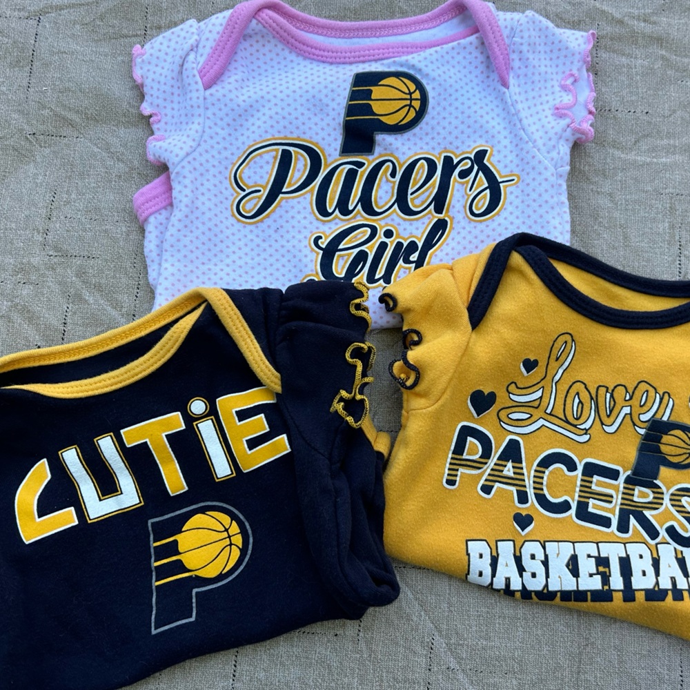 3 Pacer Basketball Onesies